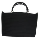 GUCCI Bamboo Hand Bag Nylon 2way Black Auth ep7254-2