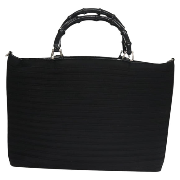 GUCCI Bamboo Hand Bag Nylon 2way Black Auth ep7254