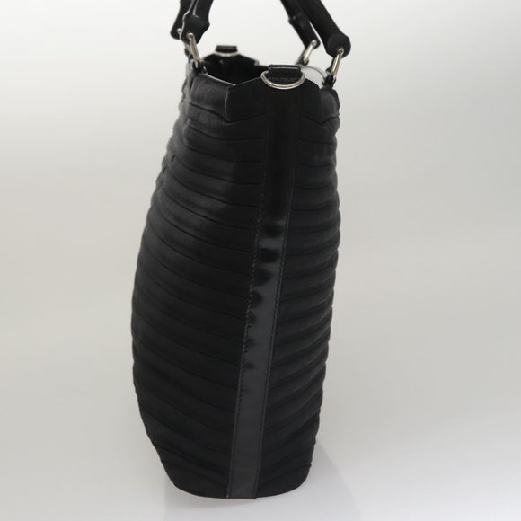 GUCCI Bamboo Hand Bag Nylon 2way Black Auth ep7254