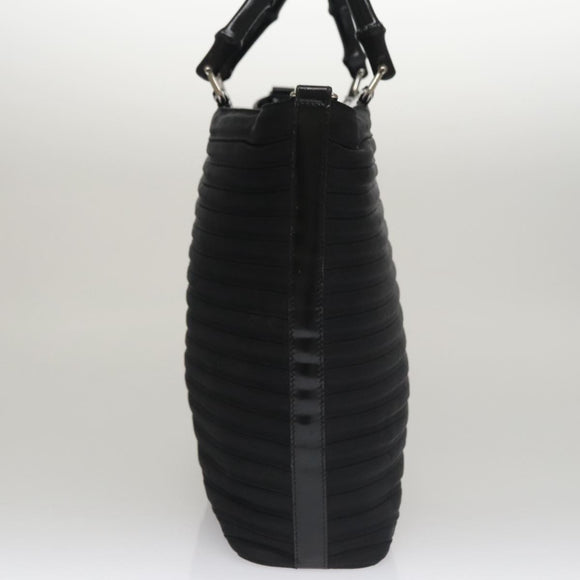 GUCCI Bamboo Hand Bag Nylon 2way Black Auth ep7254