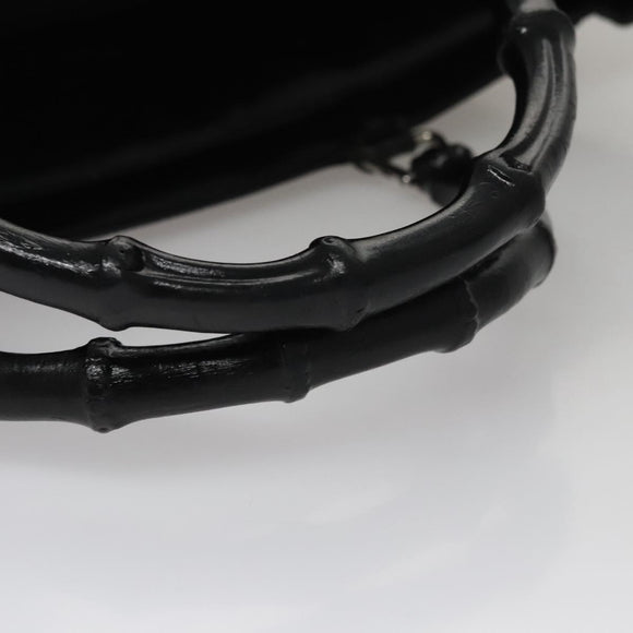 GUCCI Bamboo Hand Bag Nylon 2way Black Auth ep7254