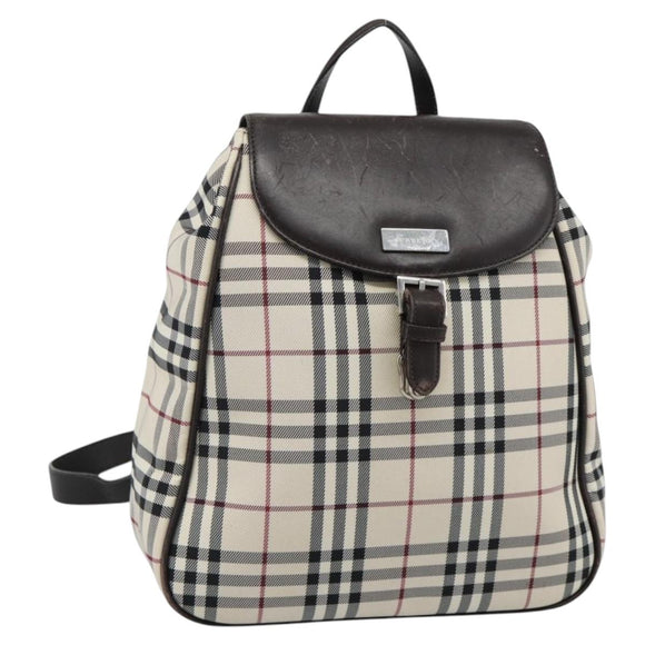 BURBERRY Nova Check Backpack Canvas Beige Brown Auth ep7277