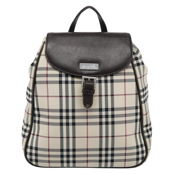 BURBERRY Nova Check Backpack Canvas Beige Brown Auth ep7277