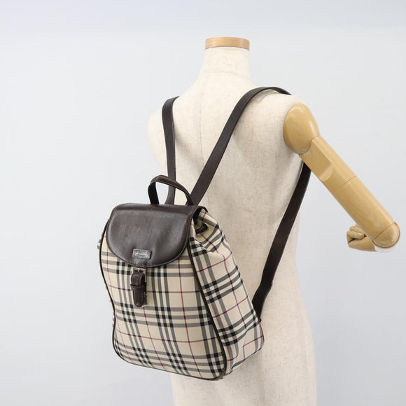 BURBERRY Nova Check Backpack Canvas Beige Brown Auth ep7277