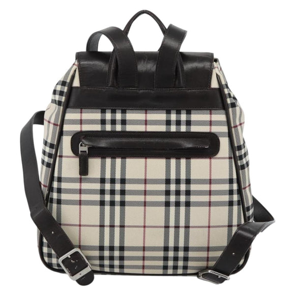 BURBERRY Nova Check Backpack Canvas Beige Brown Auth ep7277