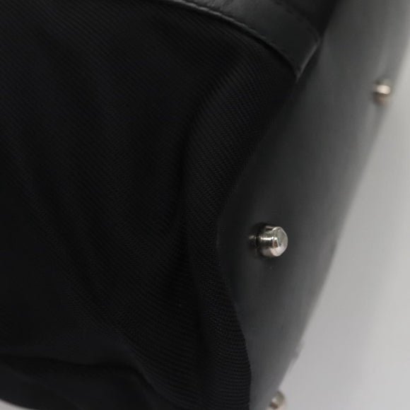 GUCCI Bamboo Hand Bag Nylon Black Auth ep7284