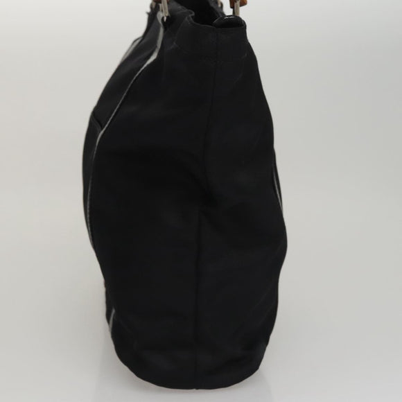 GUCCI Bamboo Hand Bag Nylon Black Auth ep7284