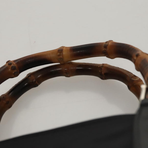 GUCCI Bamboo Hand Bag Nylon Black Auth ep7284