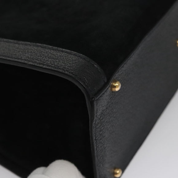 GUCCI Bamboo Hand Bag Suede Leather Black Auth ep7313