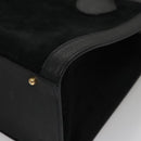 GUCCI Bamboo Hand Bag Suede Leather Black Auth ep7313-14