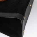 GUCCI Bamboo Hand Bag Suede Leather Black Auth ep7313-12