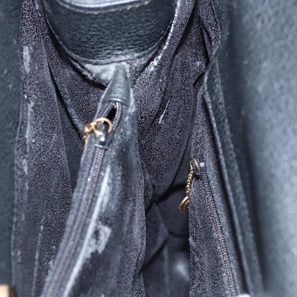 GUCCI Bamboo Hand Bag Suede Leather Black Auth ep7313