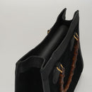 GUCCI Bamboo Hand Bag Suede Leather Black Auth ep7313-6