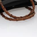 GUCCI Bamboo Hand Bag Suede Leather Black Auth ep7313-7