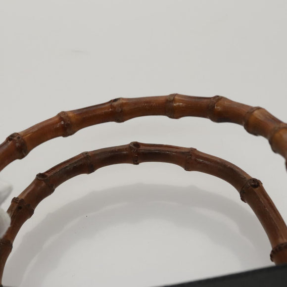 GUCCI Bamboo Hand Bag Suede Leather Black Auth ep7313