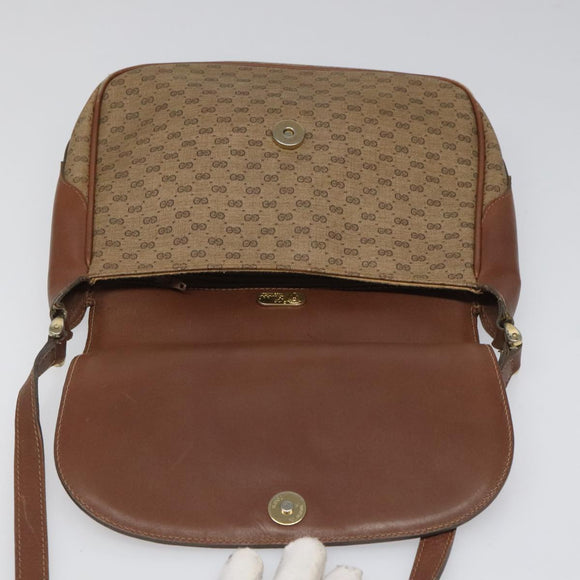 GUCCI Micro GG Canvas Shoulder Bag PVC Beige Auth ep7320