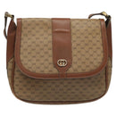 GUCCI Micro GG Canvas Shoulder Bag PVC Beige Auth ep7320-2