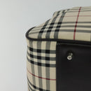 BURBERRY Nova Check Boston Bag Canvas Beige Auth ep7325-12