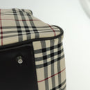 BURBERRY Nova Check Boston Bag Canvas Beige Auth ep7325-13