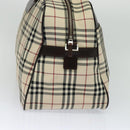 BURBERRY Nova Check Boston Bag Canvas Beige Auth ep7325-4