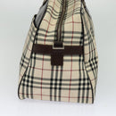 BURBERRY Nova Check Boston Bag Canvas Beige Auth ep7325-5