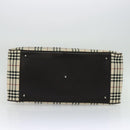 BURBERRY Nova Check Boston Bag Canvas Beige Auth ep7325-9