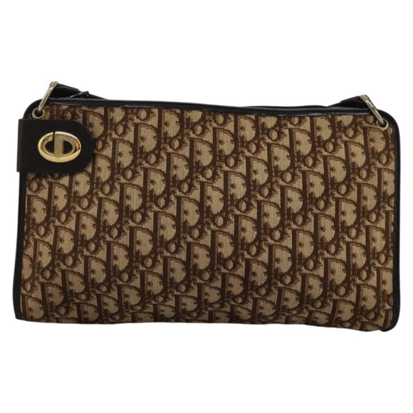 Christian Dior Trotter Canvas Shoulder Bag Brown Auth ep7344