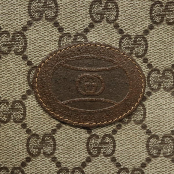 GUCCI GG Supreme Pouch PVC Leather Beige 97 19 303 Auth ep7389