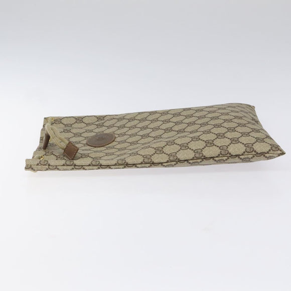 GUCCI GG Supreme Pouch PVC Leather Beige 97 19 303 Auth ep7389