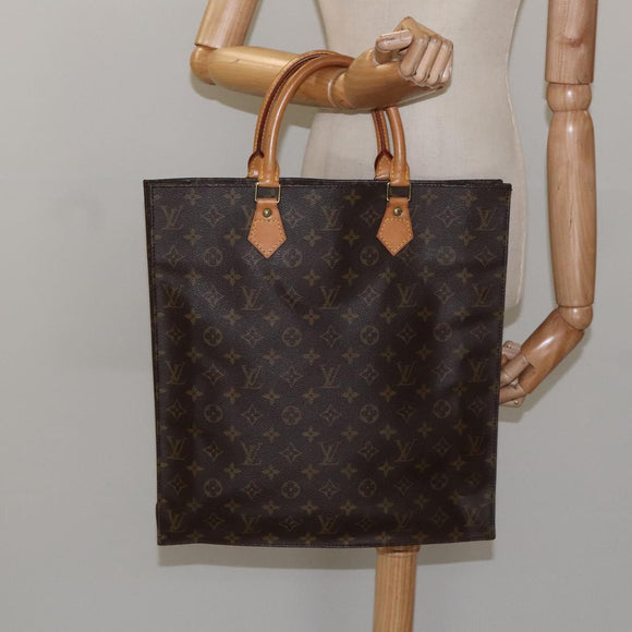 LOUIS VUITTON Monogram Sac Plat Hand Bag M51140 LV Auth ep7390