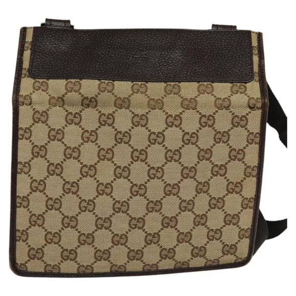 GUCCI GG Canvas Shoulder Bag Beige 27639 Auth ep7391