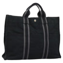 HERMES Fourre Tout MM Hand Bag Canvas Black Auth ep7392-1