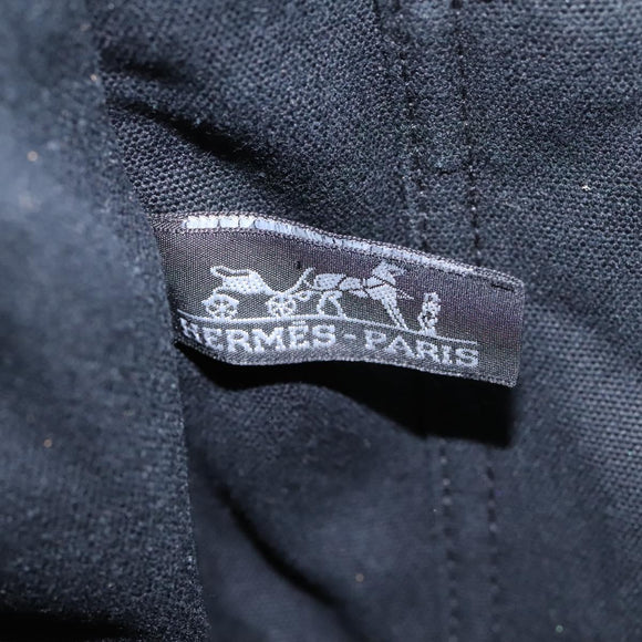 HERMES Fourre Tout MM Hand Bag Canvas Black Auth ep7392