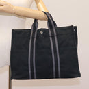 HERMES Fourre Tout MM Hand Bag Canvas Black Auth ep7392-22