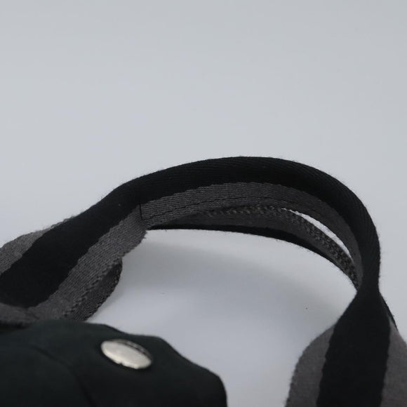 HERMES Fourre Tout MM Hand Bag Canvas Black Auth ep7392