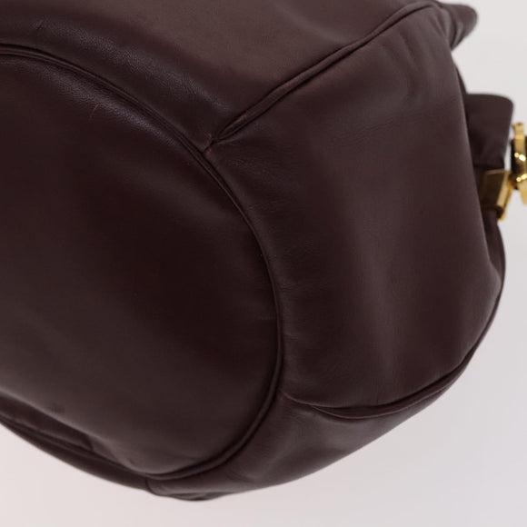 CARTIER Shoulder Bag Leather Red Auth ep7404