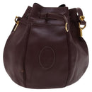 CARTIER Shoulder Bag Leather Red Auth ep7404-13