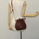 CARTIER Shoulder Bag Leather Red Auth ep7404-20