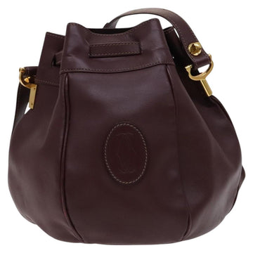 CARTIER Shoulder Bag Leather Red Auth ep7404 - 0