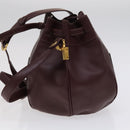 CARTIER Shoulder Bag Leather Red Auth ep7404-3