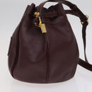 CARTIER Shoulder Bag Leather Red Auth ep7404-4