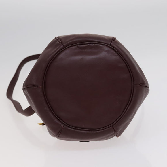 CARTIER Shoulder Bag Leather Red Auth ep7404