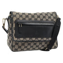 GUCCI GG Canvas Shoulder Bag Black 019 0375 Auth ep7418-1