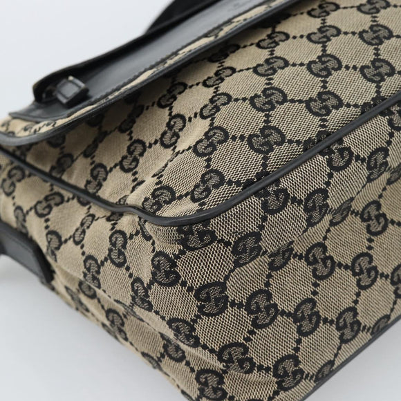 GUCCI GG Canvas Shoulder Bag Black 019 0375 Auth ep7418