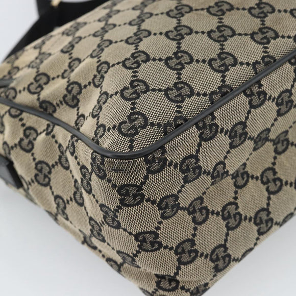 GUCCI GG Canvas Shoulder Bag Black 019 0375 Auth ep7418