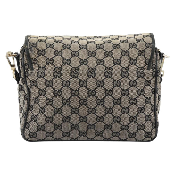 GUCCI GG Canvas Shoulder Bag Black 019 0375 Auth ep7418