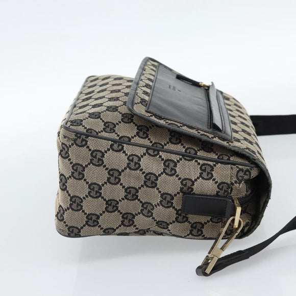 GUCCI GG Canvas Shoulder Bag Black 019 0375 Auth ep7418