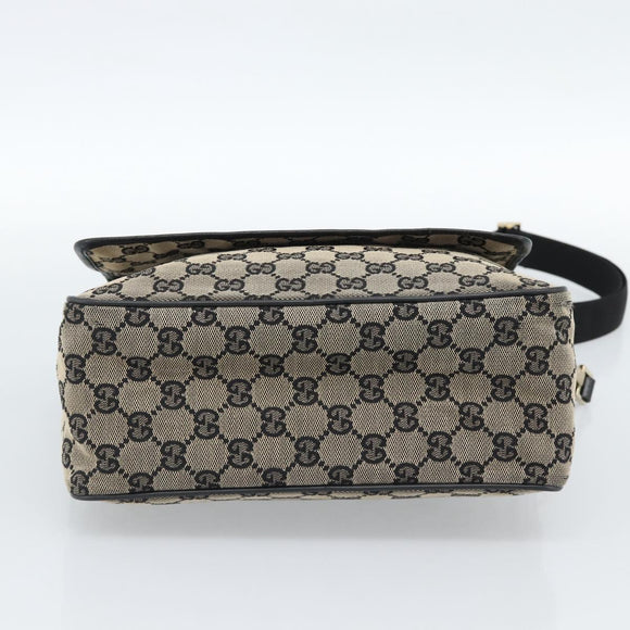 GUCCI GG Canvas Shoulder Bag Black 019 0375 Auth ep7418