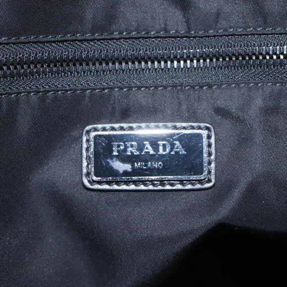 PRADA Tote Bag Nylon Black Silver Auth ep7424