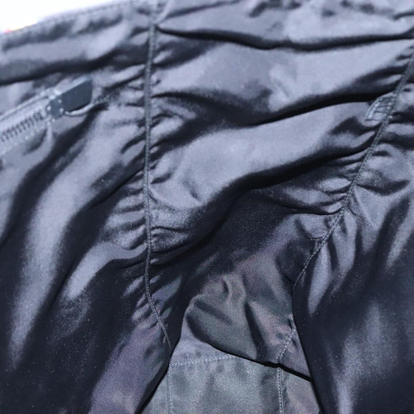 PRADA Tote Bag Nylon Black Silver Auth ep7424